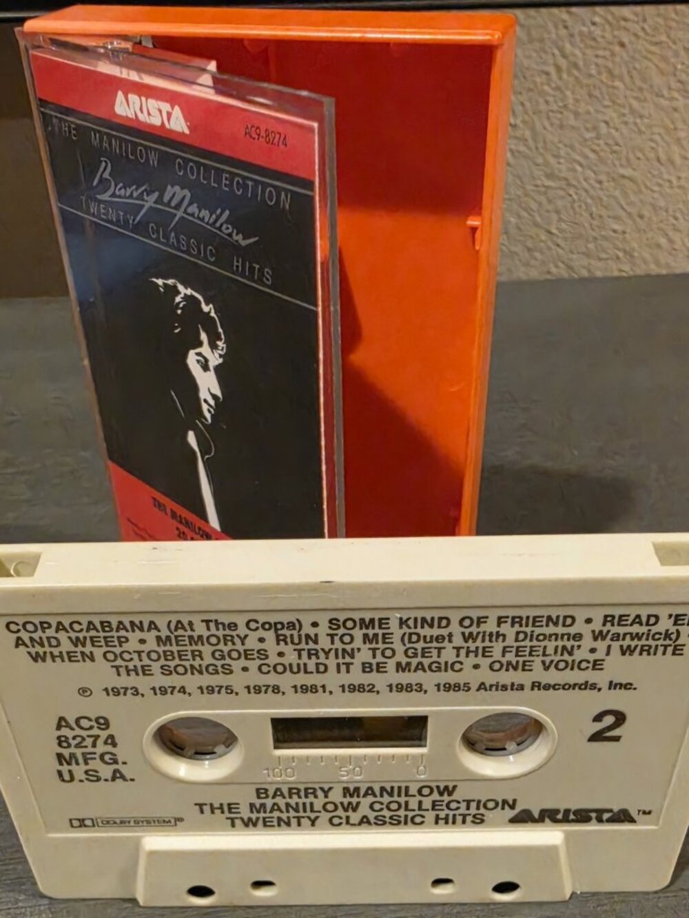 Barry Manilow - Manilow Collection: Twenty Classic Hits Cassette Arista 1985